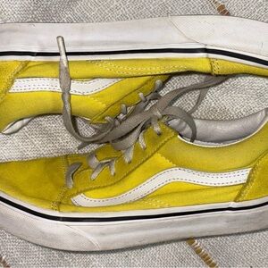 Vans Yellow Canvas Sneakers with White Stripe